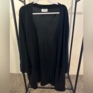 Black Ribbed Cardigan